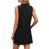 imageXIEERDUO Two Piece Skirt Sets for Women Summer Beach Vacation Outfits Mock Neck Tops Tennis Skirt Lounge Matching SetsBlack