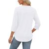 imageXIEERDUO Womens 34 Length Sleeve Tops Dressy Casual Blouses Crewneck TShirts Loose Curved Hem Tunic S3XLA White