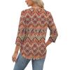 imageXIEERDUO Womens 34 Length Sleeve Tops Dressy Casual Blouses Crewneck TShirts Loose Curved Hem Tunic S3XLZ Boho Floral