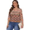imageXIEERDUO Womens 34 Length Sleeve Tops Dressy Casual Blouses Crewneck TShirts Loose Curved Hem Tunic S3XLZ Boho Floral