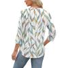 imageXIEERDUO Womens 34 Length Sleeve Tops Dressy Casual Blouses Crewneck TShirts Loose Curved Hem Tunic S3XLZ Floral Leaf