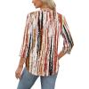 imageXIEERDUO Womens 34 Length Sleeve Tops Dressy Casual Blouses Crewneck TShirts Loose Curved Hem Tunic S3XLZ Tie Dye Brown