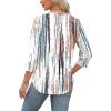 imageXIEERDUO Womens 34 Length Sleeve Tops Dressy Casual Blouses Crewneck TShirts Loose Curved Hem Tunic S3XLZ Tie Dye Multi