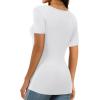 imageXIEERDUO Womens Square Neck ShortLong SleeveTops 2024 Spring Summer Slim Fit Tees ShirtsA Short Sleeve White