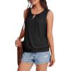 imageXIEERDUO Womens Tank Tops Keyhole V Neck Tank Tops Summer Tops for Women 2025 Eyelet Embroidered Loose FitBlack