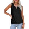 imageXIEERDUO Womens Tank Tops Keyhole V Neck Tank Tops Summer Tops for Women 2025 Eyelet Embroidered Loose FitBlack