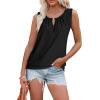 imageXIEERDUO Womens Tank Tops Keyhole V Neck Tank Tops Summer Tops for Women 2025 Eyelet Embroidered Loose FitBlack