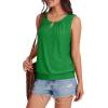 imageXIEERDUO Womens Tank Tops Keyhole V Neck Tank Tops Summer Tops for Women 2025 Eyelet Embroidered Loose FitBright Green