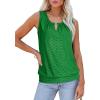 imageXIEERDUO Womens Tank Tops Keyhole V Neck Tank Tops Summer Tops for Women 2025 Eyelet Embroidered Loose FitBright Green