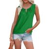 imageXIEERDUO Womens Tank Tops Keyhole V Neck Tank Tops Summer Tops for Women 2025 Eyelet Embroidered Loose FitBright Green