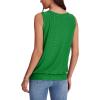 imageXIEERDUO Womens Tank Tops Keyhole V Neck Tank Tops Summer Tops for Women 2025 Eyelet Embroidered Loose FitBright Green