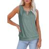 imageXIEERDUO Womens Tank Tops Keyhole V Neck Tank Tops Summer Tops for Women 2025 Eyelet Embroidered Loose FitGreen