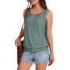 imageXIEERDUO Womens Tank Tops Keyhole V Neck Tank Tops Summer Tops for Women 2025 Eyelet Embroidered Loose FitGreen