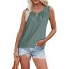 imageXIEERDUO Womens Tank Tops Keyhole V Neck Tank Tops Summer Tops for Women 2025 Eyelet Embroidered Loose FitGreen