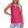 imageXIEERDUO Womens Tank Tops Keyhole V Neck Tank Tops Summer Tops for Women 2025 Eyelet Embroidered Loose FitHot Pink