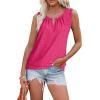 imageXIEERDUO Womens Tank Tops Keyhole V Neck Tank Tops Summer Tops for Women 2025 Eyelet Embroidered Loose FitHot Pink
