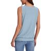imageXIEERDUO Womens Tank Tops Keyhole V Neck Tank Tops Summer Tops for Women 2025 Eyelet Embroidered Loose FitLight Blue