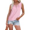 imageXIEERDUO Womens Tank Tops Keyhole V Neck Tank Tops Summer Tops for Women 2025 Eyelet Embroidered Loose FitPink