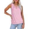 imageXIEERDUO Womens Tank Tops Keyhole V Neck Tank Tops Summer Tops for Women 2025 Eyelet Embroidered Loose FitPink