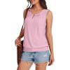 imageXIEERDUO Womens Tank Tops Keyhole V Neck Tank Tops Summer Tops for Women 2025 Eyelet Embroidered Loose FitPink