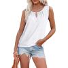 imageXIEERDUO Womens Tank Tops Keyhole V Neck Tank Tops Summer Tops for Women 2025 Eyelet Embroidered Loose FitWhite