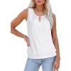 imageXIEERDUO Womens Tank Tops Keyhole V Neck Tank Tops Summer Tops for Women 2025 Eyelet Embroidered Loose FitWhite