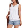 imageXIEERDUO Womens Tank Tops Keyhole V Neck Tank Tops Summer Tops for Women 2025 Eyelet Embroidered Loose FitWhite