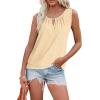 imageXIEERDUO Womens Tank Tops Keyhole V Neck Tank Tops Summer Tops for Women 2025 Eyelet Embroidered Loose FitYellow
