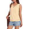imageXIEERDUO Womens Tank Tops Keyhole V Neck Tank Tops Summer Tops for Women 2025 Eyelet Embroidered Loose FitYellow