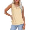 imageXIEERDUO Womens Tank Tops Keyhole V Neck Tank Tops Summer Tops for Women 2025 Eyelet Embroidered Loose FitYellow