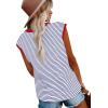 imageXIEERDUO Womens Tops Dressy Casual Summer Striped Shirts Cap Sleeve Tops Color Block Loose FitBluewhite Red