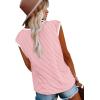 imageXIEERDUO Womens Tops Dressy Casual Summer Striped Shirts Cap Sleeve Tops Color Block Loose FitPinkwhite White