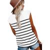 imageXIEERDUO Womens Tops Dressy Casual Summer Striped Shirts Cap Sleeve Tops Color Block Loose FitWhite Black