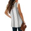 imageXIEERDUO Womens V Neck Lace Tank Tops Summer Casual Sleeveless Shirts Tops Side SplitAcstripe