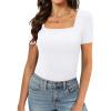 A Short Sleeve Ribbed White