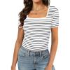 A Short Sleeve Striped White