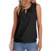 imageXIEERDUO Womens Tank Tops Keyhole V Neck Tank Tops Summer Tops for Women 2025 Eyelet Embroidered Loose FitBlack