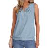 imageXIEERDUO Womens Tank Tops Keyhole V Neck Tank Tops Summer Tops for Women 2025 Eyelet Embroidered Loose FitLight Blue
