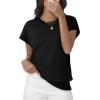 imageWomens Tops Summer Sweaters Short Sleeve Shirts Dressy Casual Basic Casual Cap Sleeve Tops Beach Vacation ClothesBlack
