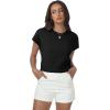 imageWomens Tops Summer Sweaters Short Sleeve Shirts Dressy Casual Basic Casual Cap Sleeve Tops Beach Vacation ClothesBlack