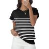 imageWomens Tops Summer Sweaters Short Sleeve Shirts Dressy Casual Basic Casual Cap Sleeve Tops Beach Vacation ClothesBlack White
