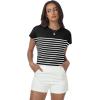 imageWomens Tops Summer Sweaters Short Sleeve Shirts Dressy Casual Basic Casual Cap Sleeve Tops Beach Vacation ClothesBlack White