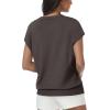 imageWomens Tops Summer Sweaters Short Sleeve Shirts Dressy Casual Basic Casual Cap Sleeve Tops Beach Vacation ClothesCoffee