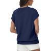imageWomens Tops Summer Sweaters Short Sleeve Shirts Dressy Casual Basic Casual Cap Sleeve Tops Beach Vacation ClothesDark Blue