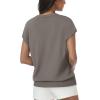 imageWomens Tops Summer Sweaters Short Sleeve Shirts Dressy Casual Basic Casual Cap Sleeve Tops Beach Vacation ClothesKhaki
