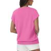 imageWomens Tops Summer Sweaters Short Sleeve Shirts Dressy Casual Basic Casual Cap Sleeve Tops Beach Vacation ClothesPink