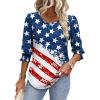 imageXIEERDUO Blouses for Women Dressy Casual 34 Length Sleeve Womens Tops with Smocked CuffsCflag