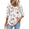 imageXIEERDUO Blouses for Women Dressy Casual 34 Length Sleeve Womens Tops with Smocked CuffsQwhite Floral