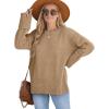 imageXIEERDUO Oversized Sweaters for Women Crewneck Long Sleeve Fuzzy Knit Warm Pullover SweaterAkhaki