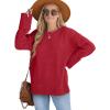 imageXIEERDUO Oversized Sweaters for Women Crewneck Long Sleeve Fuzzy Knit Warm Pullover SweaterBared
